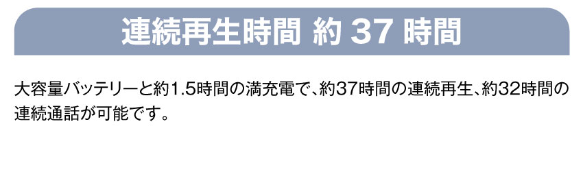 連続再生時間 約37時間