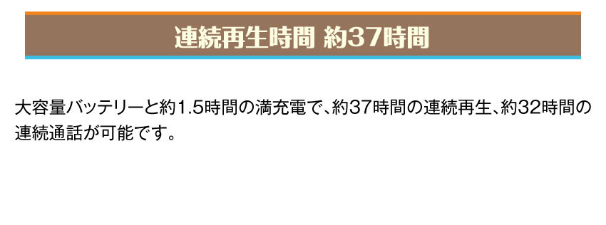 連続再生時間 約37時間