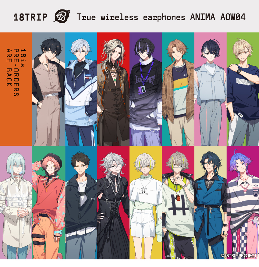 ワイヤレスイヤホン ANIMA AOW04「18trip」コラボモデル