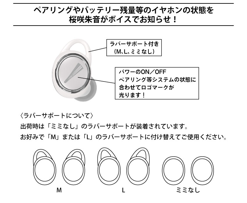 イヤホンの状態をボイスでお知らせ