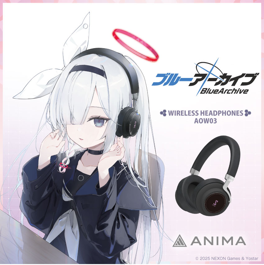 ワイヤレスヘッドホン ANIMA AOW03『ブルーアーカイブ』ver.プラナ コラボモデル
