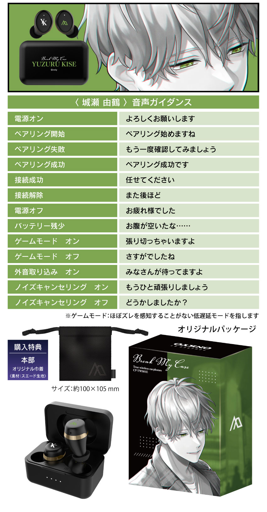 城瀬由鶴モデル 音声ガイダンス