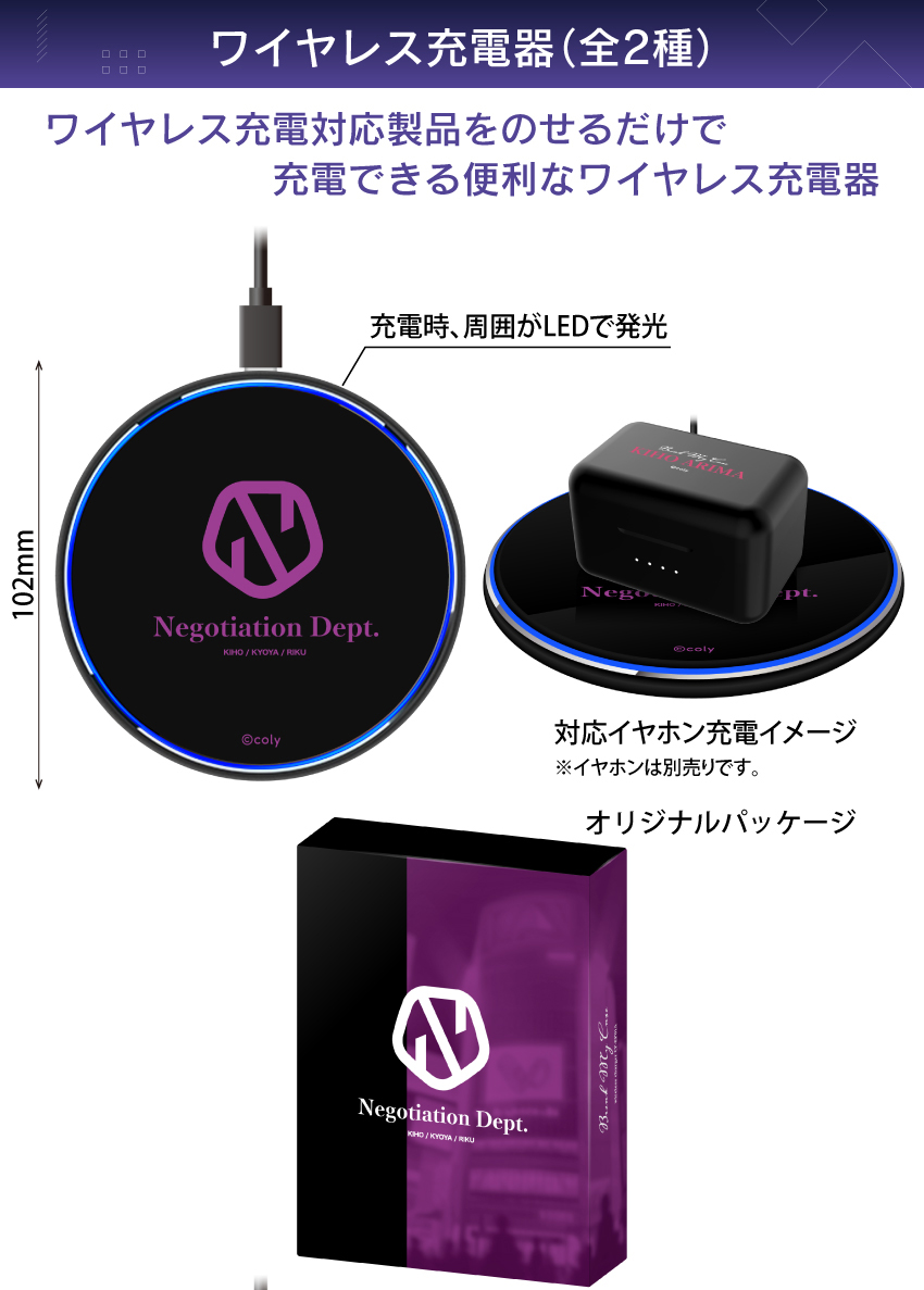 ワイヤレス充電対応製品をのせるだけで充電ができる便利なワイヤレス充電器　交渉部モデル