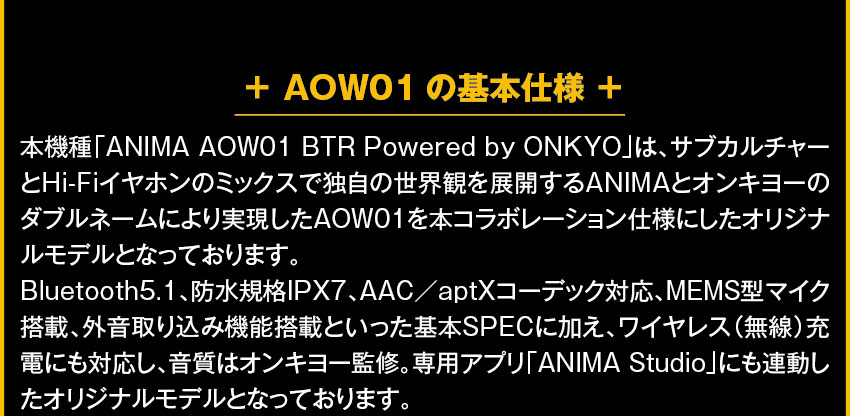 AOW01の基本仕様