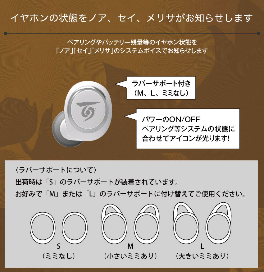 イヤホンの状態をキャラクターがお知らせ