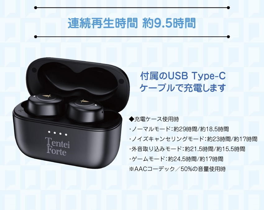 連続再生約9.5時間