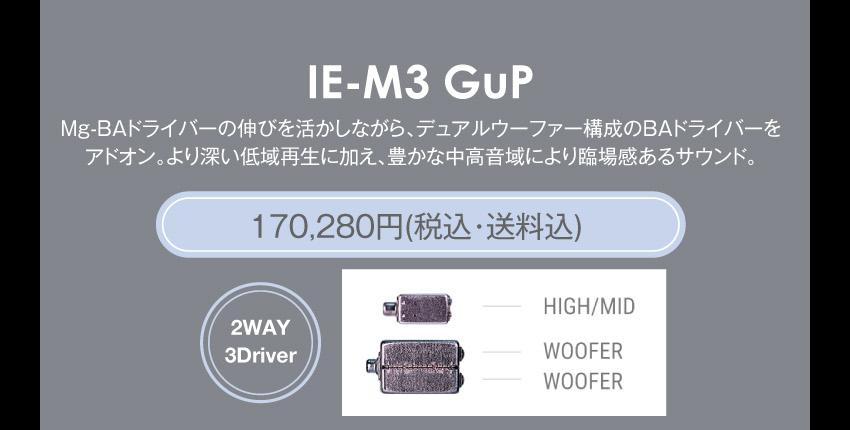 シリーズM IE-M3 GuP　170,280円税込・送料込