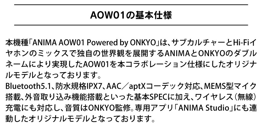 AOW01の基本仕様