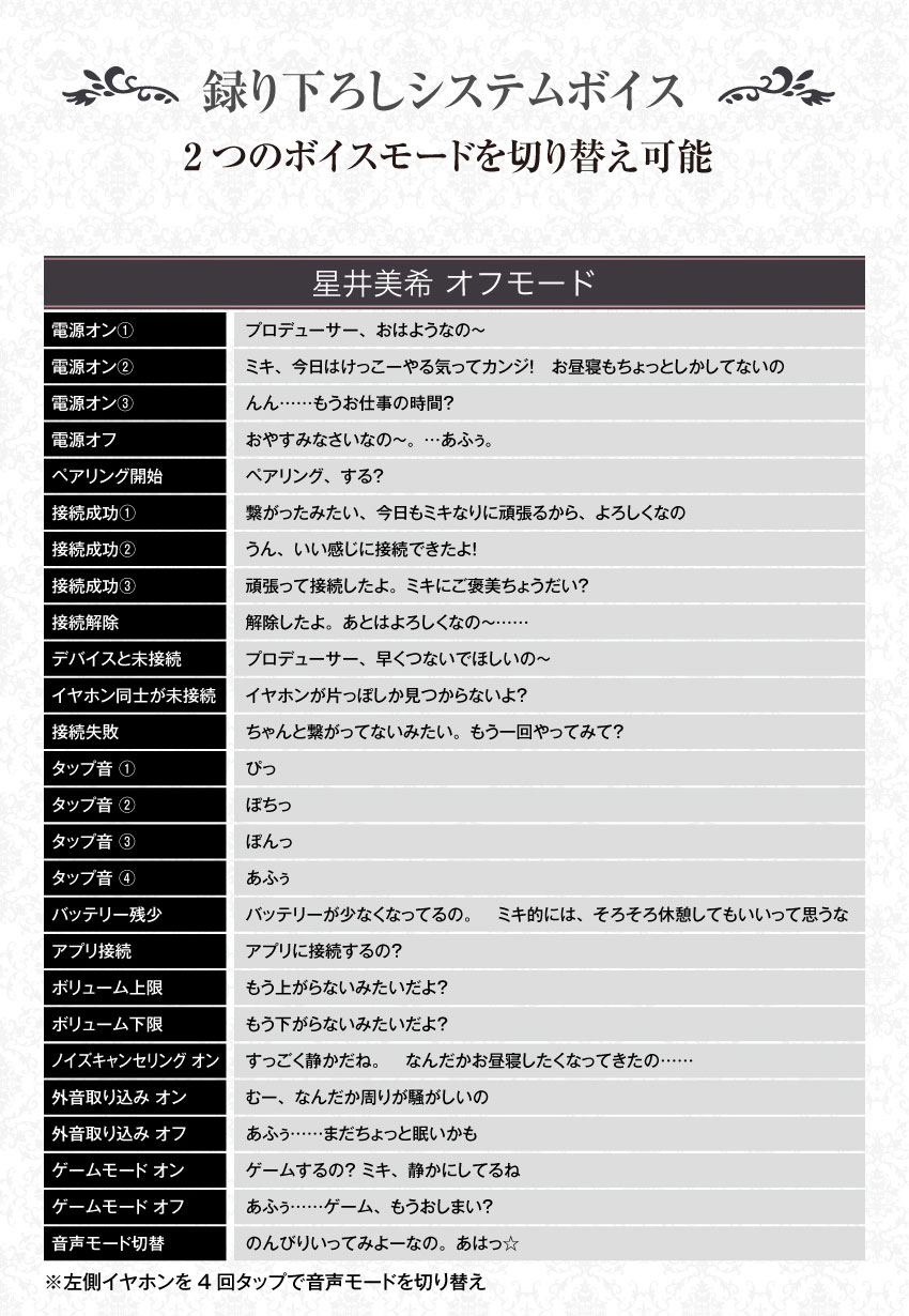 録り下ろしシステムボイス