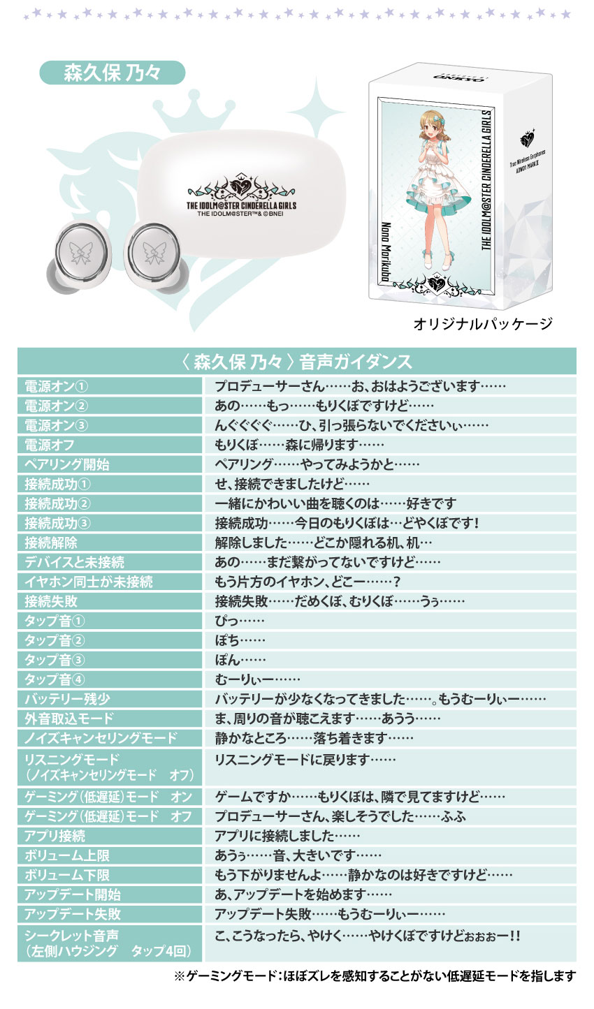 森久保乃々
 音声ガイダンス