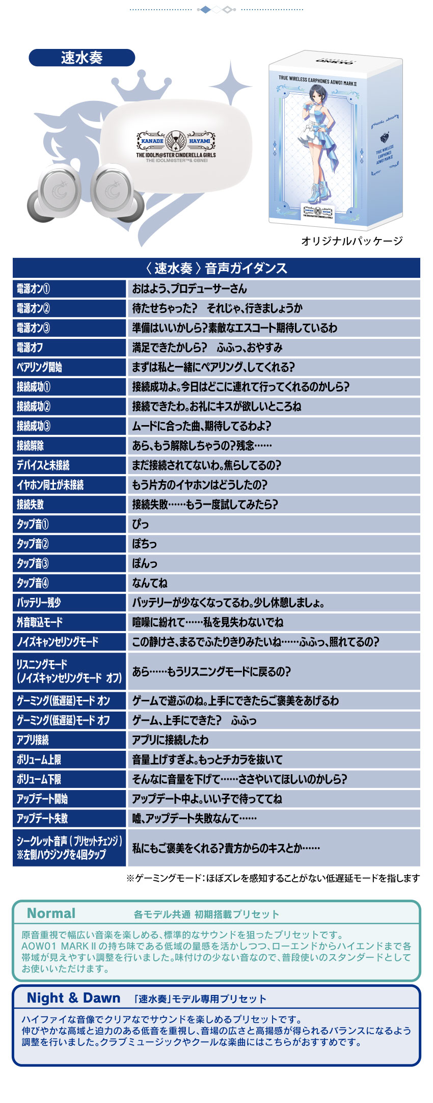 速水奏 音声ガイダンス