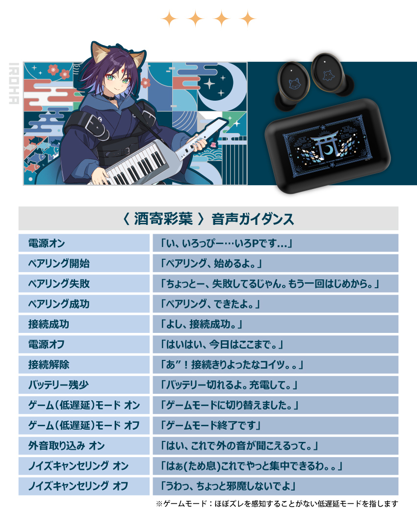 酒寄彩葉 音声ガイダンス