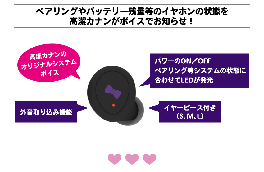 イヤホンの状態をボイスでお知らせ