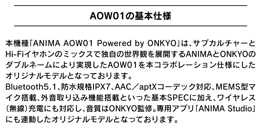 AOW01の基本仕様