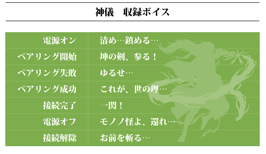 神儀 収録ボイス