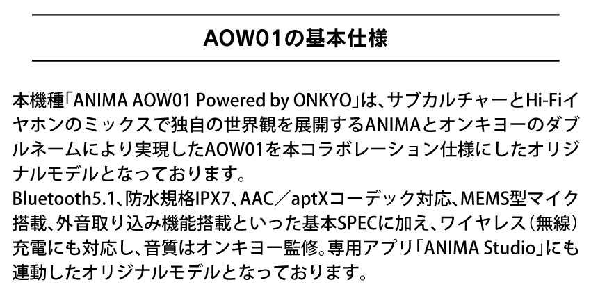 AOW01の基本仕様