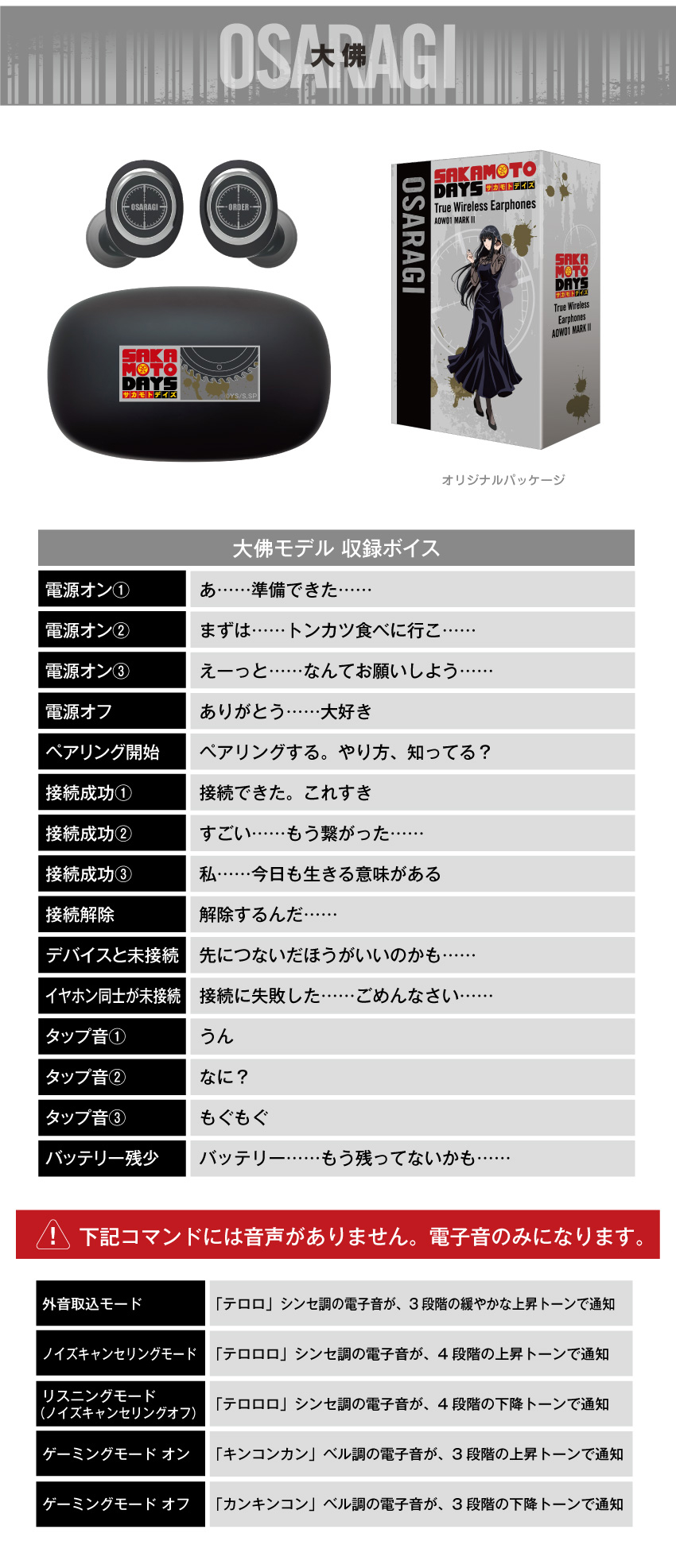 大佛モデル 収録ボイス
