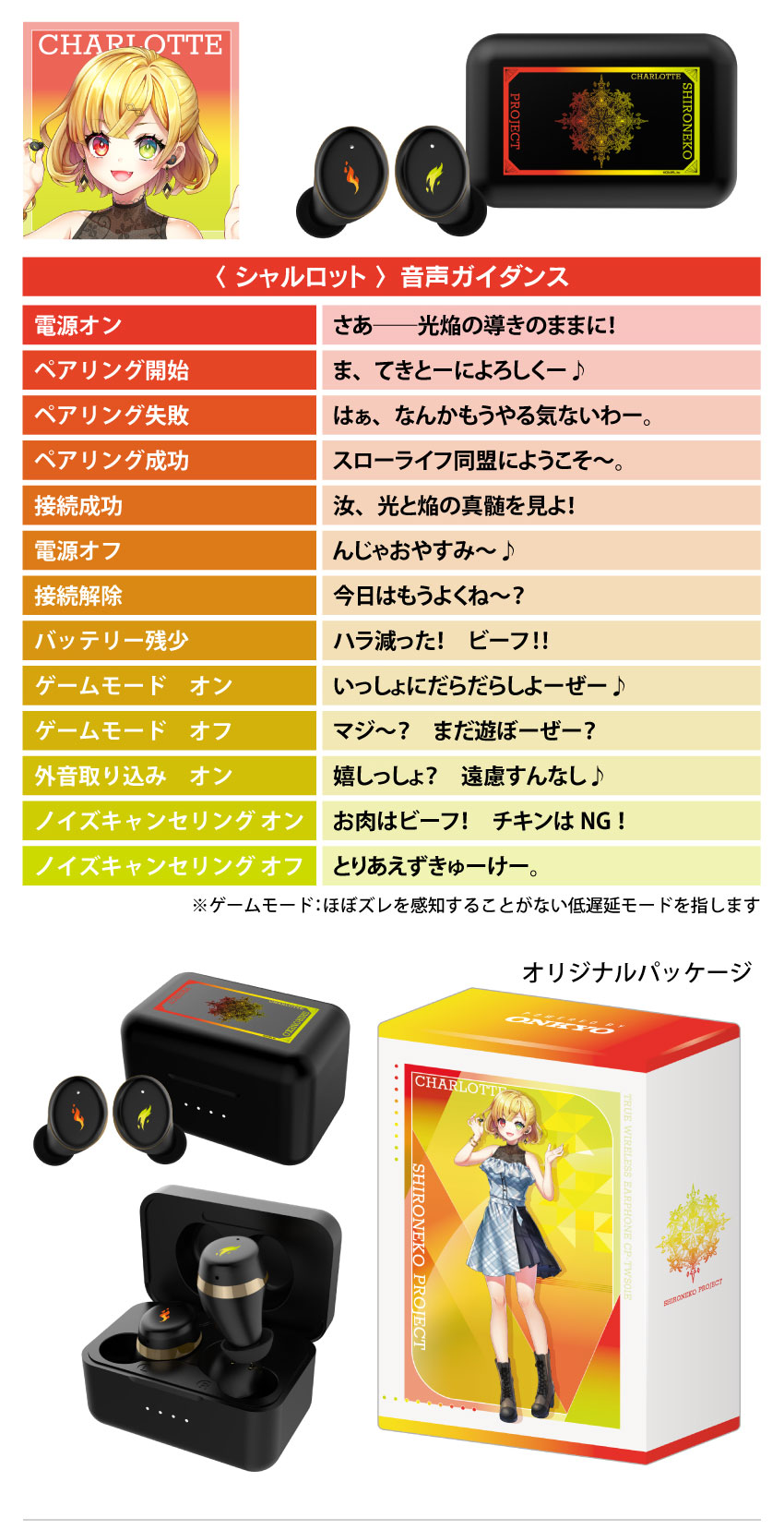 シャルロットモデル 音声ガイダンス