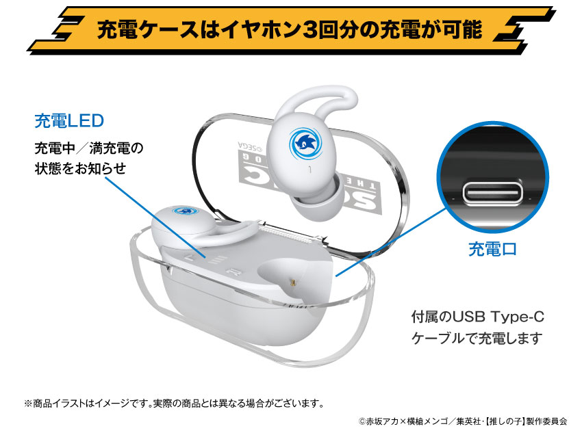 充電ケースはイヤホン3回分充電