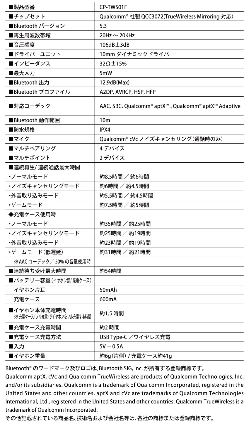 スペック