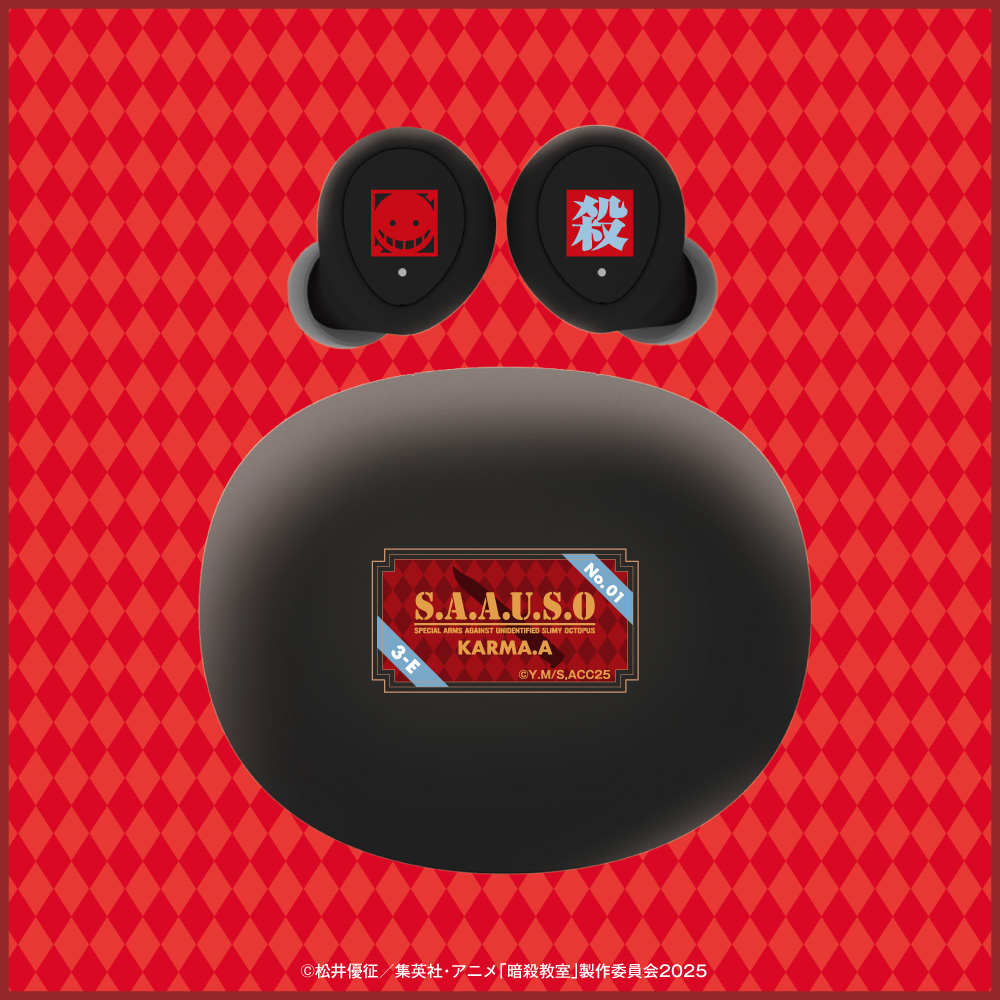 ワイヤレスイヤホン ANIMA AOW04「暗殺教室」コラボ 赤羽業モデル